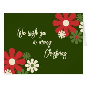 Joyeux Noël fleuri moderne rétro personnalisé