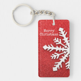 Joyeux Noël Flocon de neige rouge et blanc