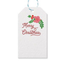 Joyeux Noël Flora étiquettes cadeaux