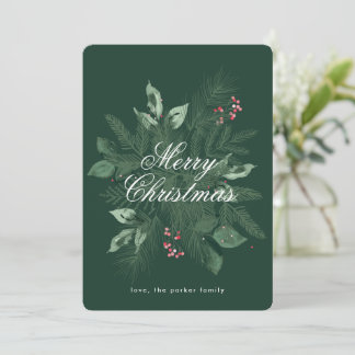 Joyeux Noël floral non photo Carte de vacances