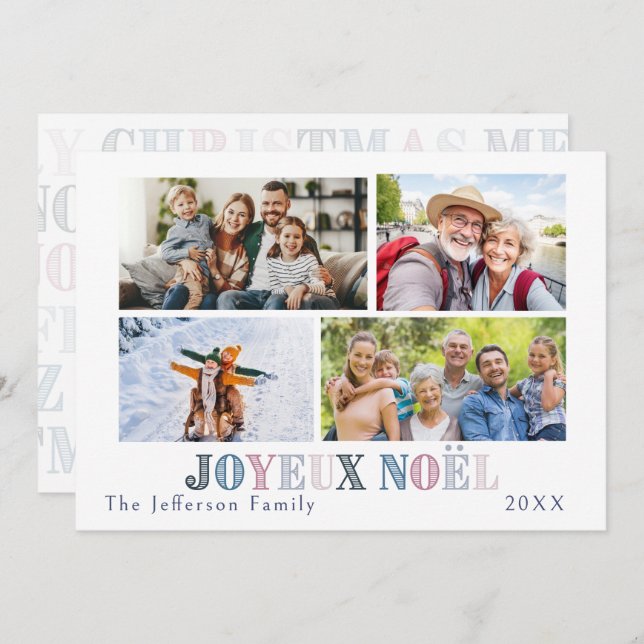 Joyeux Noel Four Carte photo (Devant / Derrière)