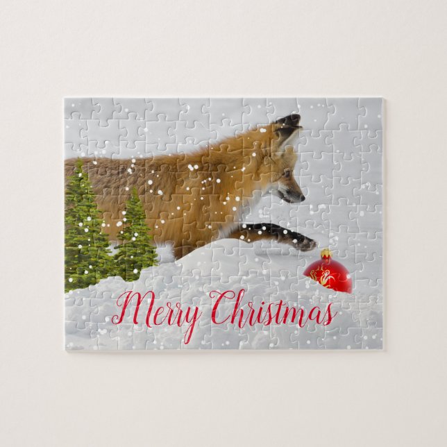 Joyeux Noël Fox Jigsaw Puzzle (Horizontal)