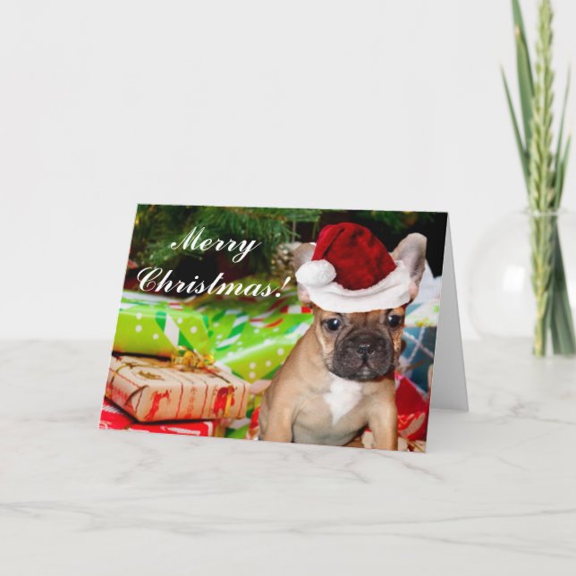 Joyeux Noël Français Bulldog Carte de voeux (Devant)