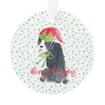 Joyeux Noël Français Bulldog Wreath Holly NAME