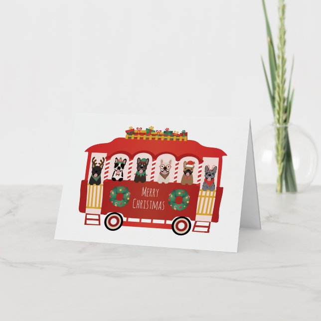 Joyeux Noël Français Bulldogs Vacances Trolly (Recto)