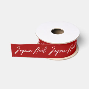 Joyeux Noël Französisch Frohe Weihnachten Rot & We Ripsband