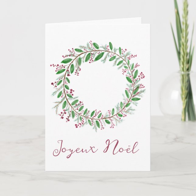 Joyeux Noël, französische Weihnachtskartine Feiertagskarte (Vorderseite)