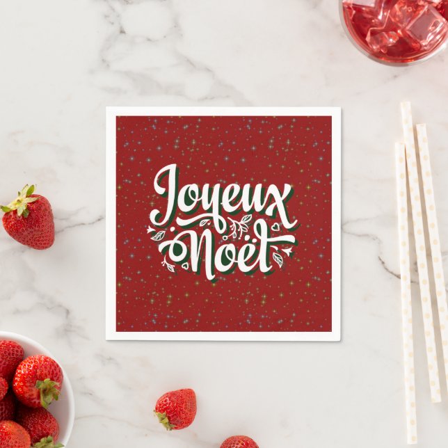 Joyeux Noël Französischer Weihnachtstext Serviette (Beispiel)
