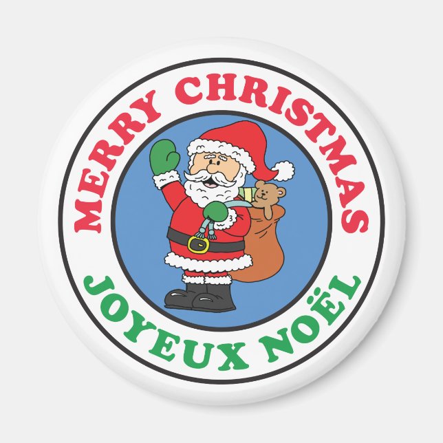 Joyeux Noel French Christmas Père Noël Magnet (Devant)