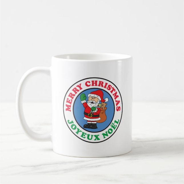 Joyeux Noel French Christmas Santa Coffee Mug (Gauche)