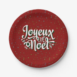 Joyeux Noël French Christmas Text 7" Pappteller