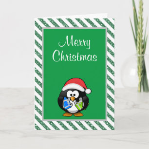 Joyeux Noël Funny Penguin Carte de Noël