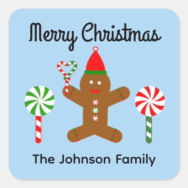 Joyeux Noël Gingerbread Homme #1 Stickers (Devant)