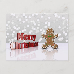 Joyeux Noël Gingerbread Man Carte postale