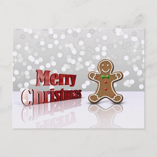 Joyeux Noël Gingerbread Man Carte postale (Devant)