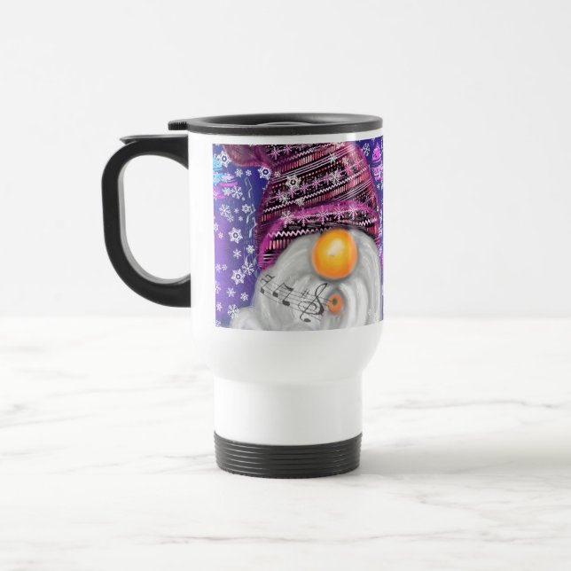 Joyeux Noël Gnome En Mug De Voyage Casquette Viole (Gauche)