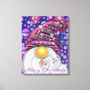 Joyeux Noël Gnome En Toile Casquette Violet Imprim