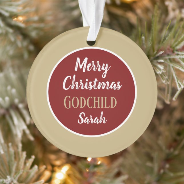 Joyeux Noël Godchild ornement personnalisé (Arbre)