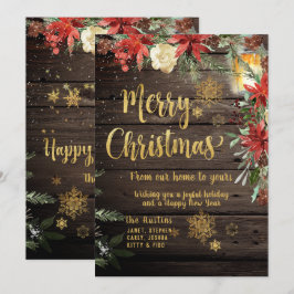 Joyeux Noël Gold Calligraphie Russe Carte de carte