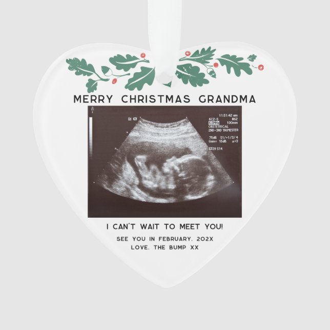 Joyeux Noël Grand-mère Baby Scan Keepsaké (devant)