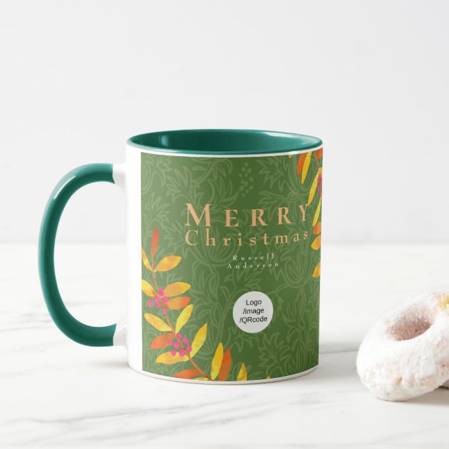 Joyeux Noël Green Business Mug (Avec donut)