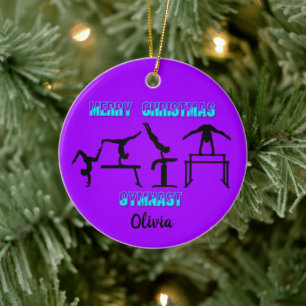 Joyeux Noël Gymnaste Ornement en céramique