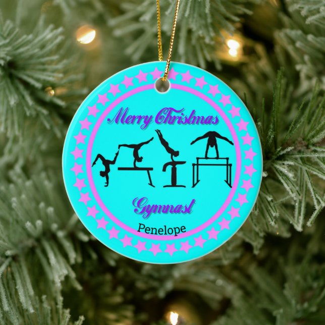 Joyeux Noël Gymnaste Ornement en céramique (Arbre)