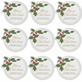 Joyeux Noël Holly & Berry Étiquette Food Cadeau Ti