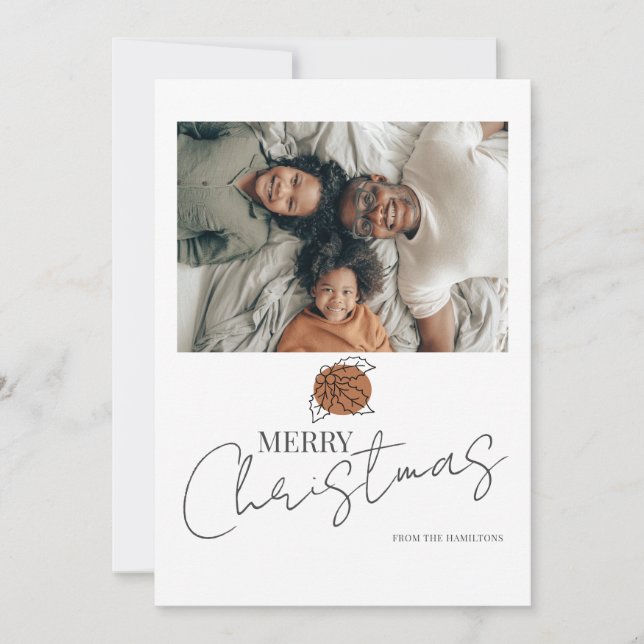 Joyeux Noël Holly Carte photo (Devant)