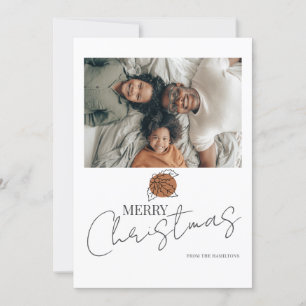 Joyeux Noël Holly Carte photo
