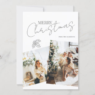 Joyeux Noël Holly Carte photo