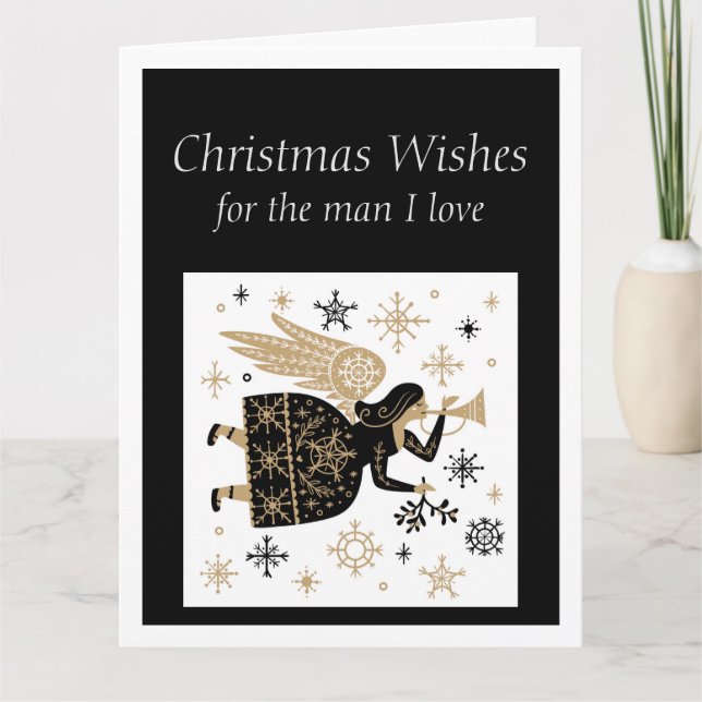 Joyeux Noël Homme J'aime Carte Angel Spécial (Devant)