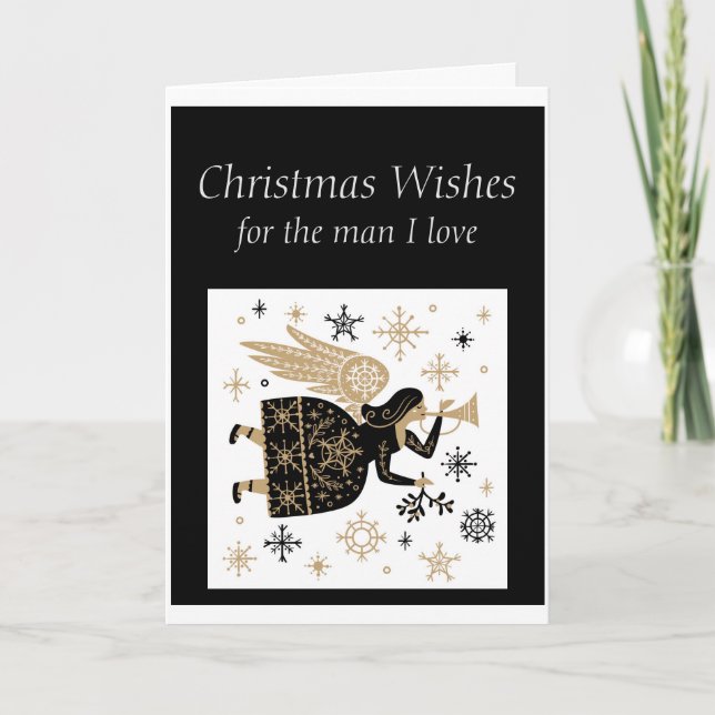 Joyeux Noël Homme J'aime Carte Angel Spécial (Devant)