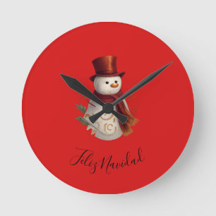 Joyeux Noël Horloge Ronde - Feliz Navidad