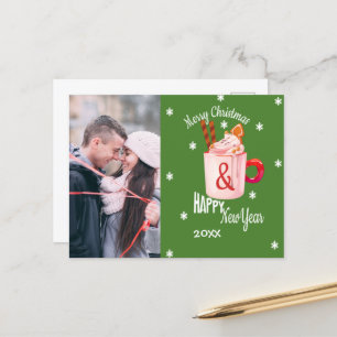 Joyeux Noël Hot Coco Couple Photo Carte postale