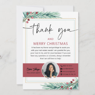 Joyeux Noël Immobilier Carte de remerciements phot