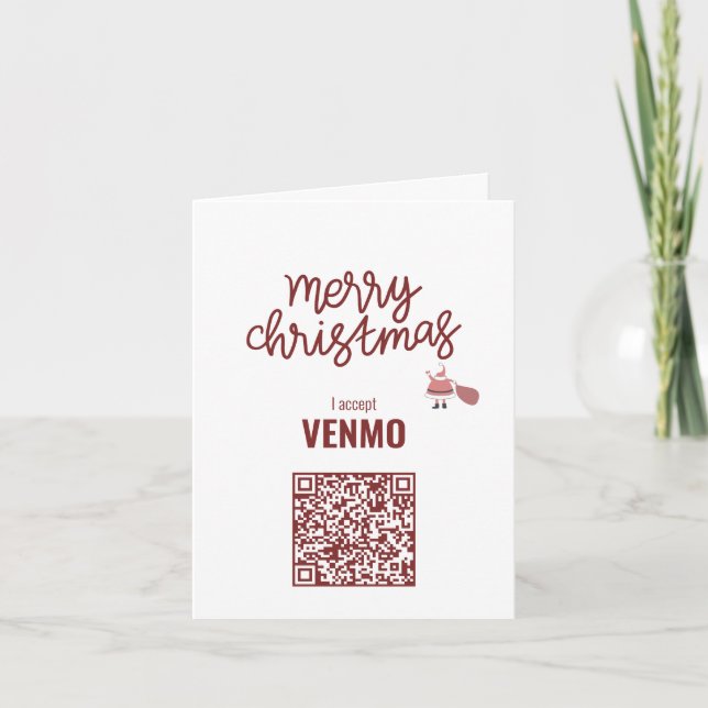 Joyeux Noël J'accepte VENMO Carte de vacances plié (Devant)