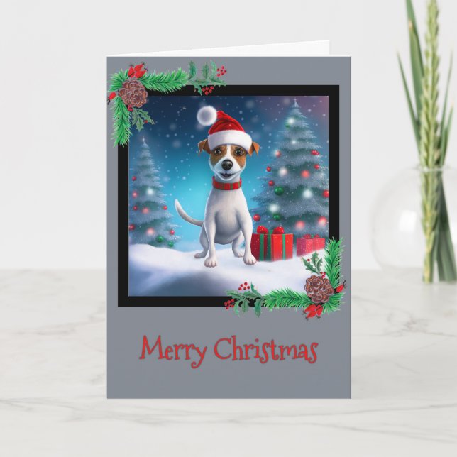 Joyeux Noël Jack Russel Terrier Carte de voeux (Devant)