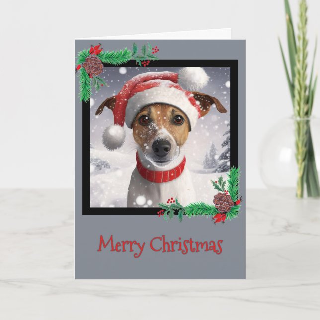 Joyeux Noël Jack Russell Terrier Carte de voeux (Devant)