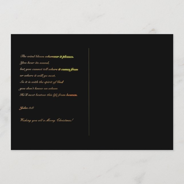 Joyeux Noël Jean 3:8 Bible Verse Carte postale (Dos)