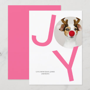 Joyeux Noël Joie Carte photo rose