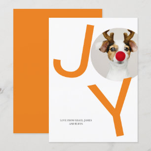 Joyeux Noël Joie Orange Carte photo