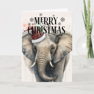 Joyeux Noël jolie carte éléphant