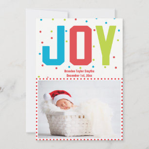 Joyeux Noël Joy Nouveau Carte photo bébé