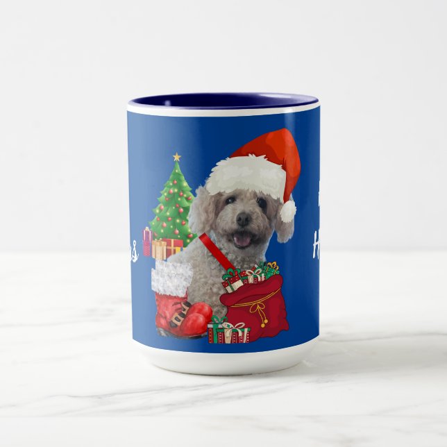 Joyeux Noël Joyeux Joyeux Fêtes Poodle Mug (Centre)