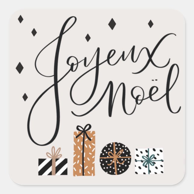 Joyeux Noel Joyeux Noël Étiquette de Cadeau (Devant)
