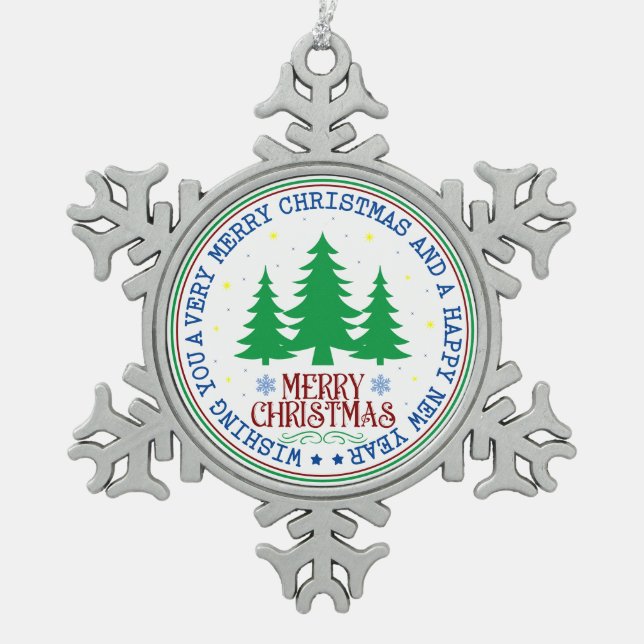 Joyeux Noël Joyeux Nouvel An Arbre Ornement (Devant)