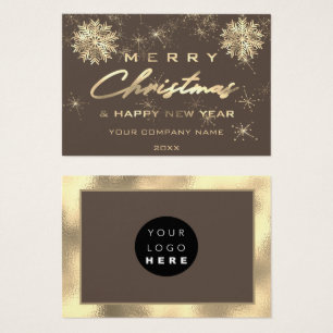 Joyeux Noël Joyeux Nouvel An Carte Gold Favor