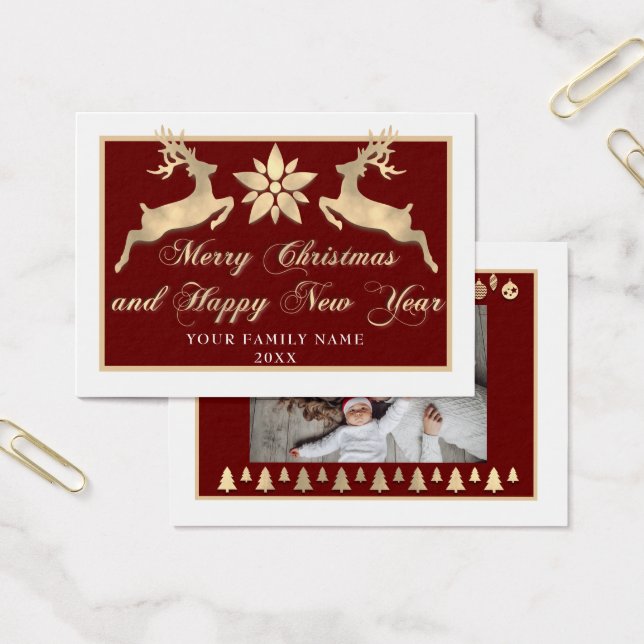 Joyeux Noël Joyeux Nouvel An Nom Photo Gold (Bureau)