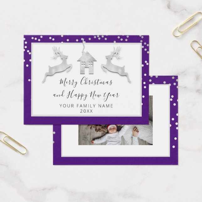 Joyeux Noël Joyeux Nouvel An Nom Purple Blanc (Bureau)